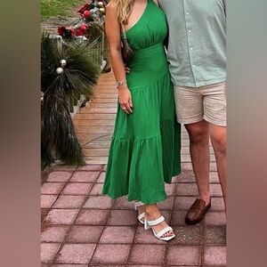 Showpo Vibrant Green One-Shoulder Dress